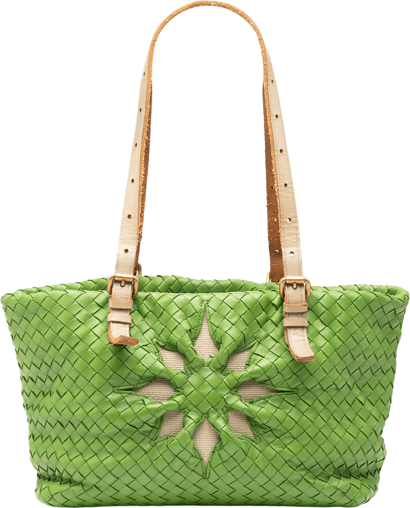 Bottega Veneta Nappa Intrecciato Marquise Flower Tote, från Luxclusif, i färgen green.