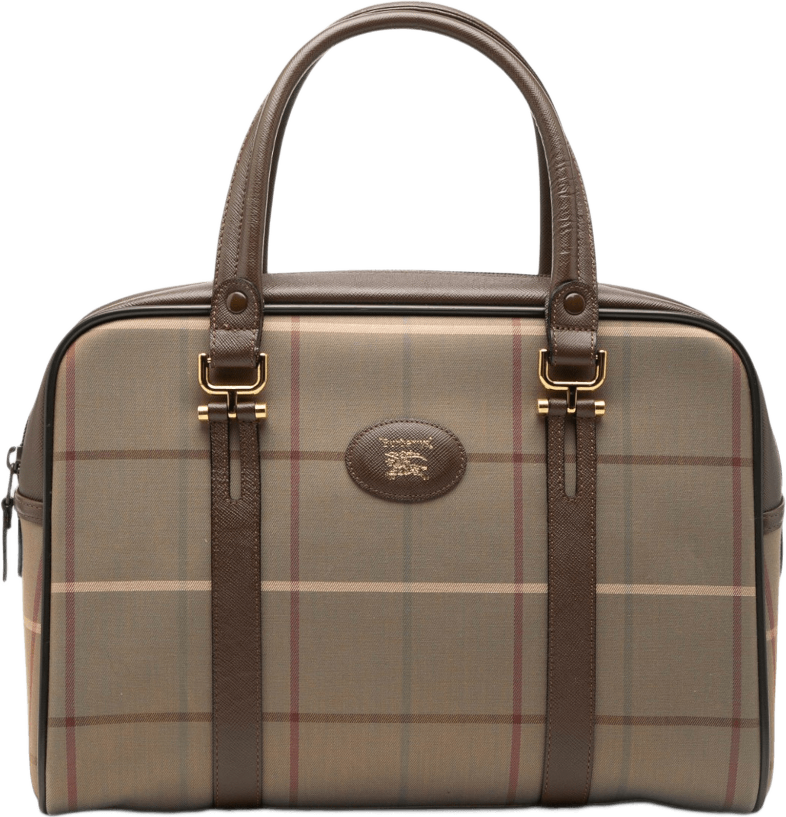 Burberry Vintage Check Canvas Handbag, från Luxclusif, i färgen light brown.