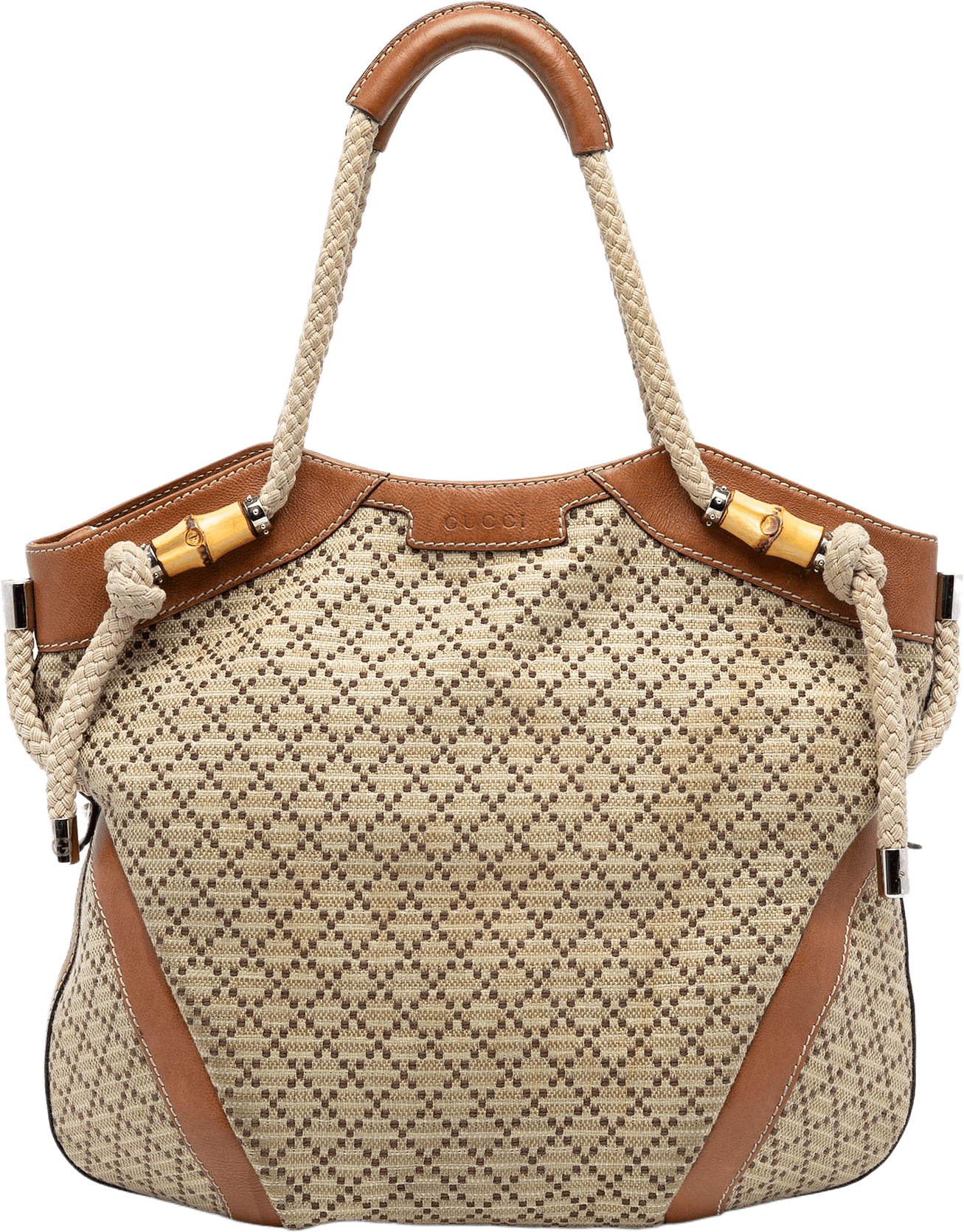 Gucci Diamante Canvas Maui Hobo Bag, från Luxclusif, i färgen beige.