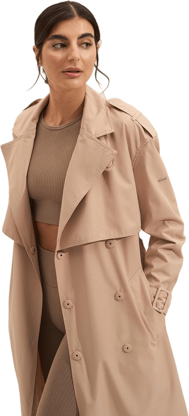 Beige Recycled Tech Trench Coat