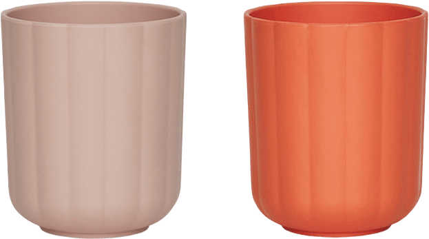 Pullo Cup - Pack Of 2, från OYOY Mini, i färgen rose / apricot.