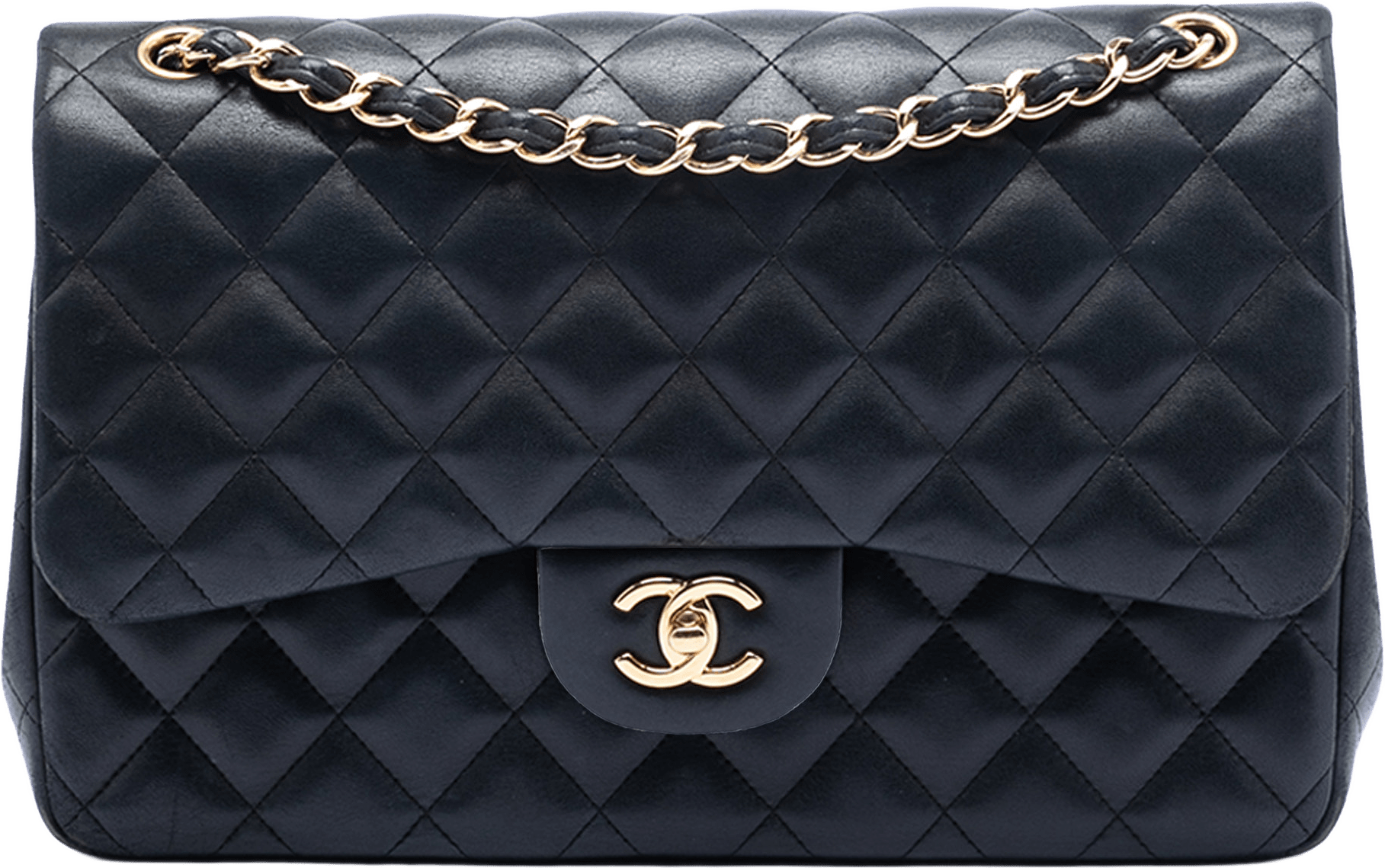 Chanel Jumbo Classic Lambskin Double Flap, från Luxclusif, i färgen black.