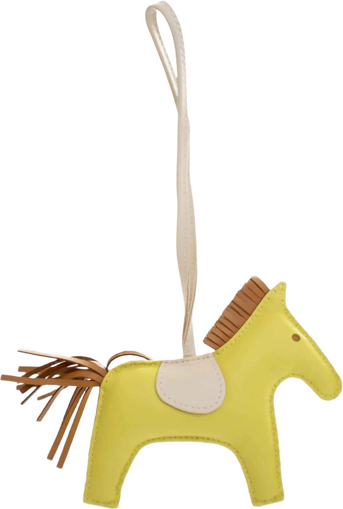 Hermès Milo Lambskin Grigri Rodeo Bag Charm Mm, från Luxclusif, i färgen yellow.