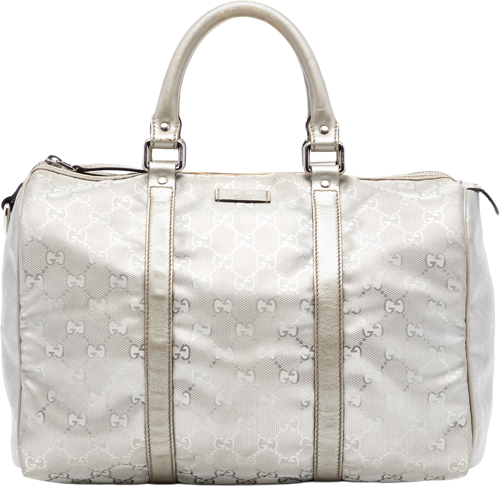 Gucci Medium Gg Imprime Joy Boston Bag, från Luxclusif, i färgen silver.