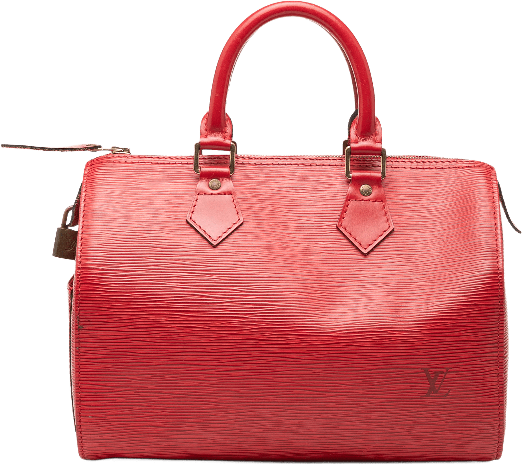 Louis Vuitton Epi Speedy 30, från Luxclusif, i färgen röd.