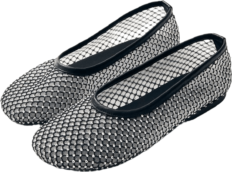 Lorain Mesh Glow Black Ballet Flats