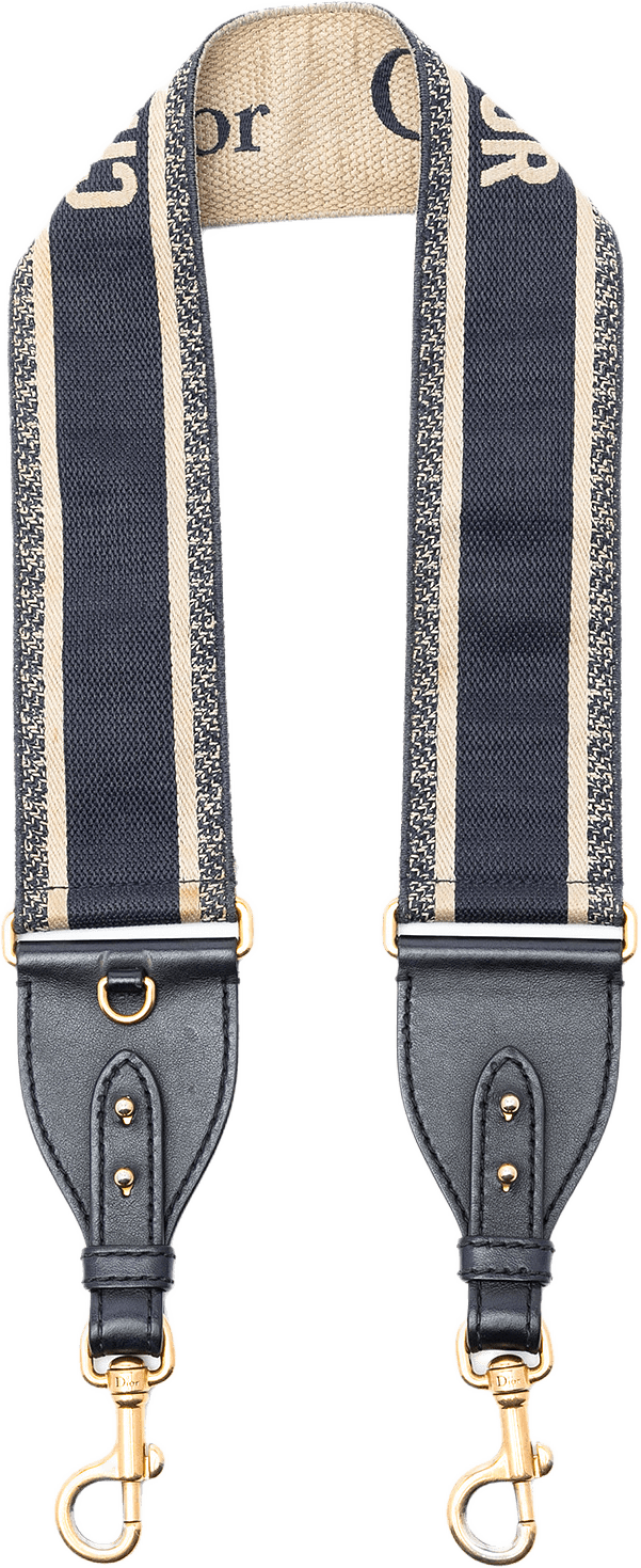 Dior Embroidered Canvas Bag Strap, från Luxclusif, i färgen blue.
