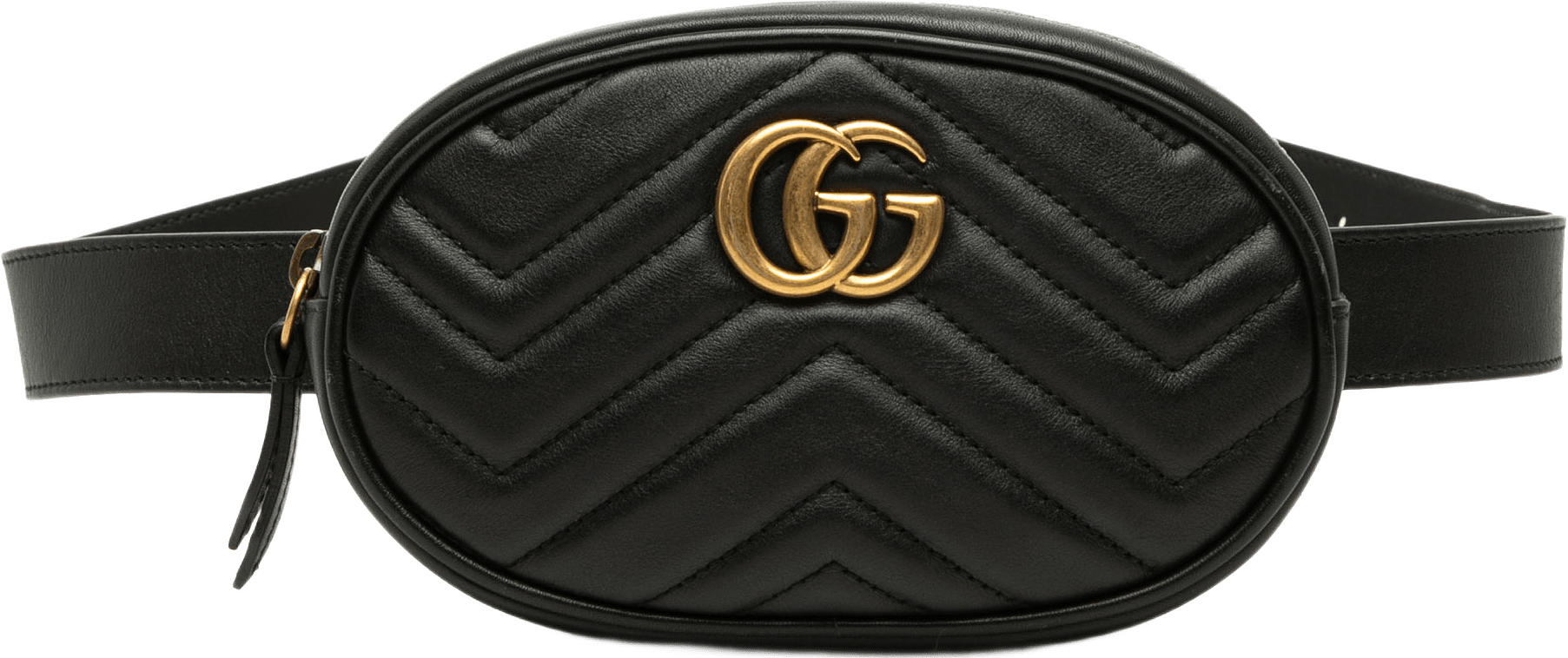 Gucci Gg Marmont Matelasse Calfskin Belt Bag, från Luxclusif, i färgen svart.