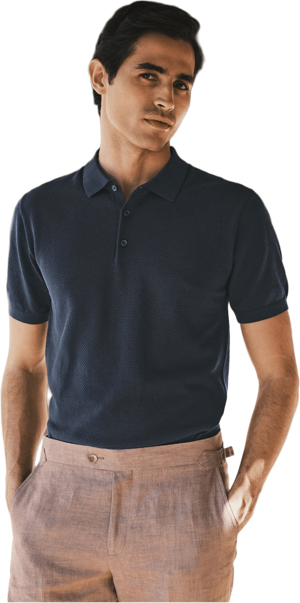 Cotton Texture Knitted Ss Polo Sweater (vincent)