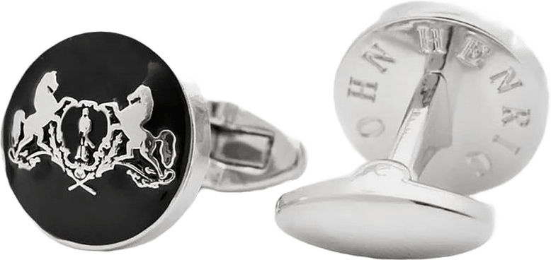 Cufflinks Motif, från John Henric, i färgen black & silver.