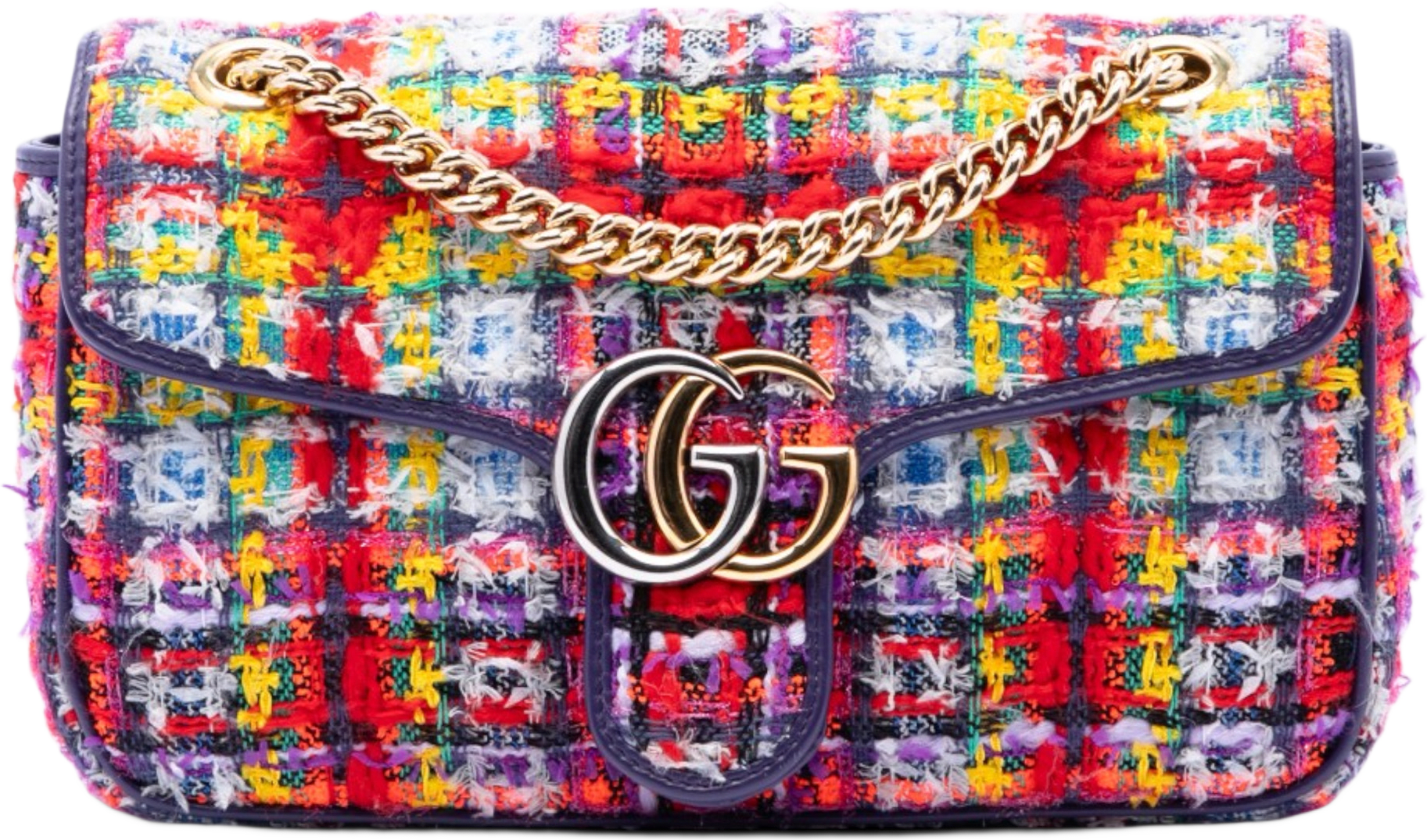 Gucci Medium Gg Marmont Tweed Shoulder Bag, från Luxclusif, i färgen red.