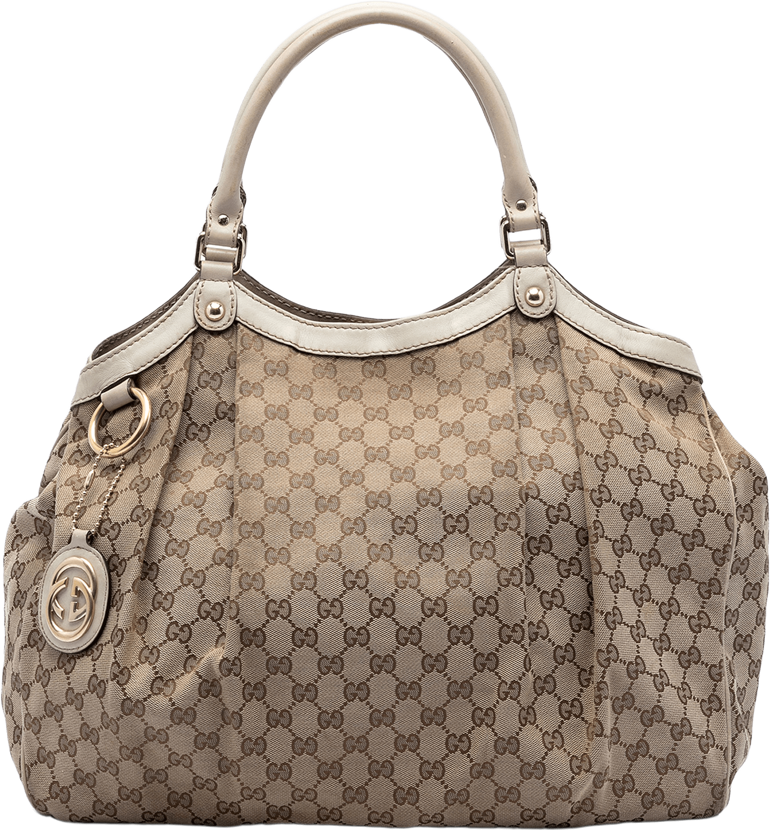 Gucci Large Gg Canvas Sukey Tote, från Luxclusif, i färgen beige.