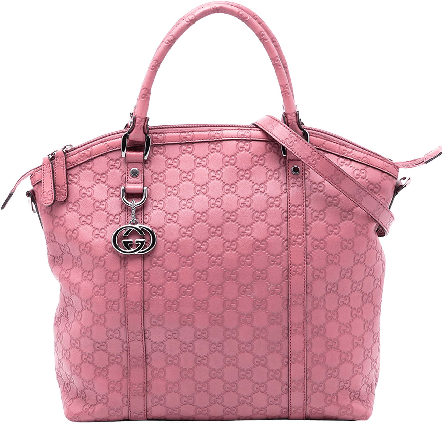 Gucci Large Microguccissima Charm Dome Satchel, från Luxclusif, i färgen pink.