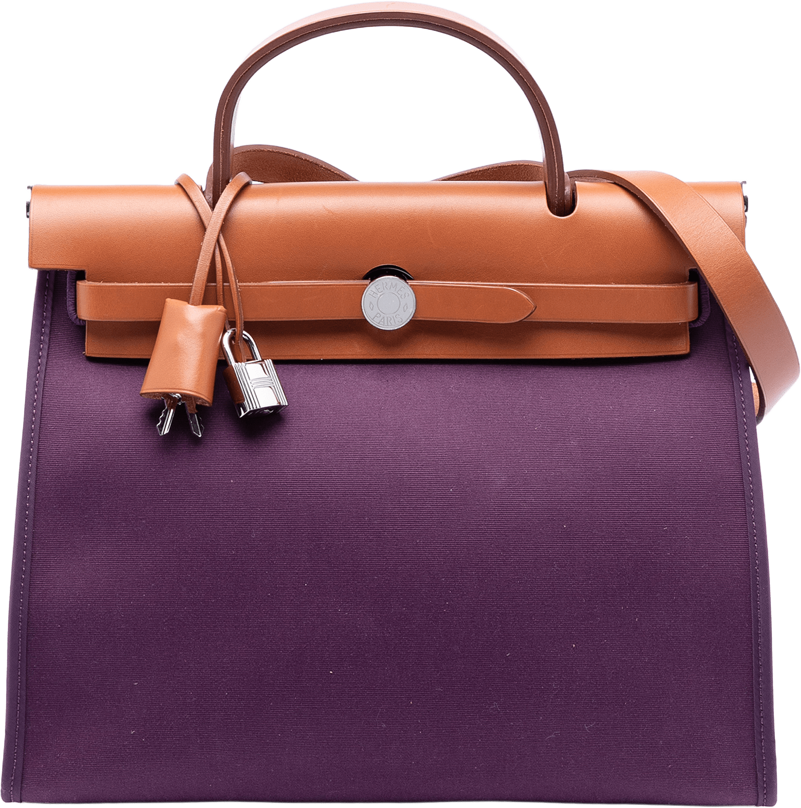 Hermès Toile Herbag Zip 31, från Luxclusif, i färgen plum.