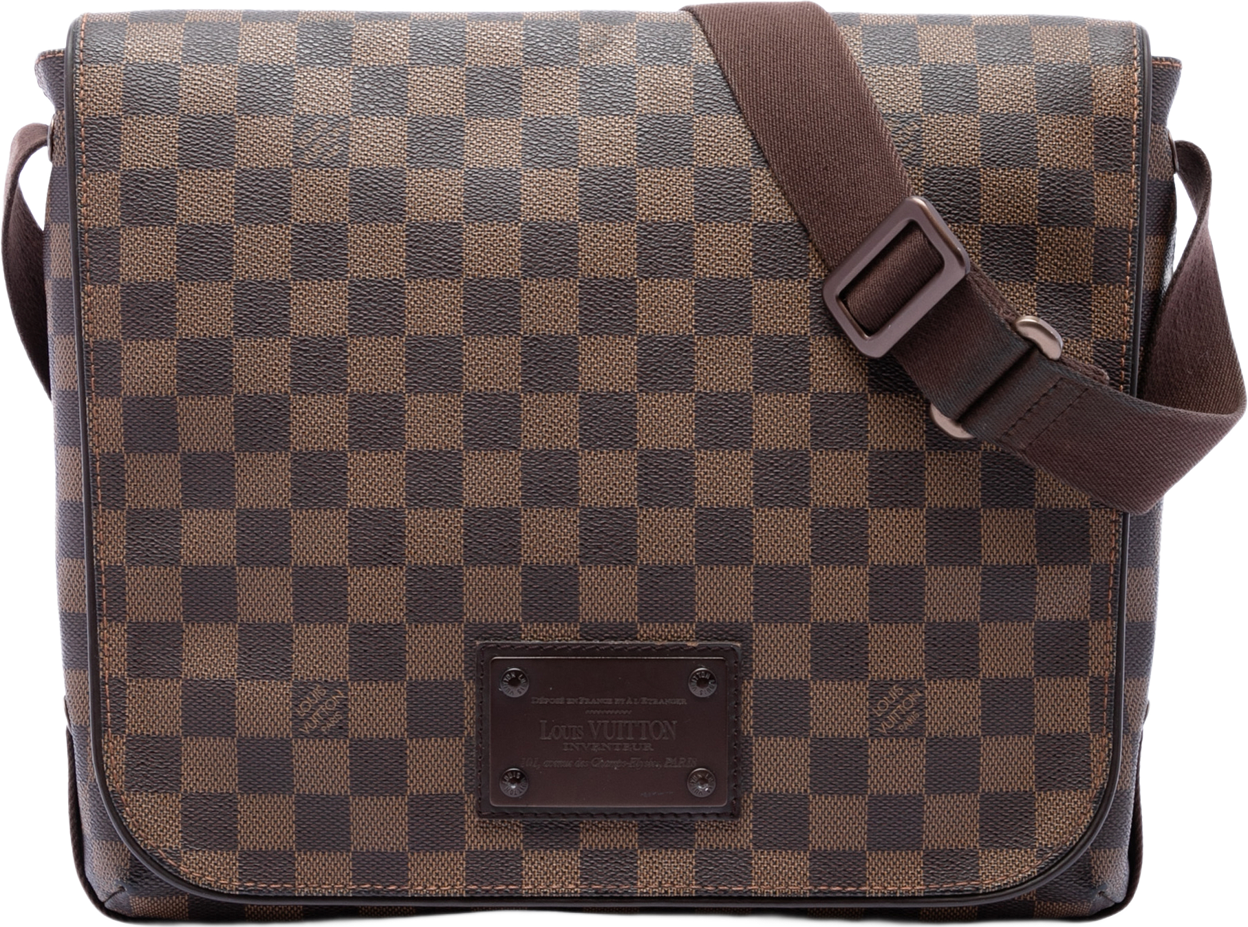 Louis Vuitton Damier Ebene Brooklyn Mm, från Luxclusif, i färgen brun.