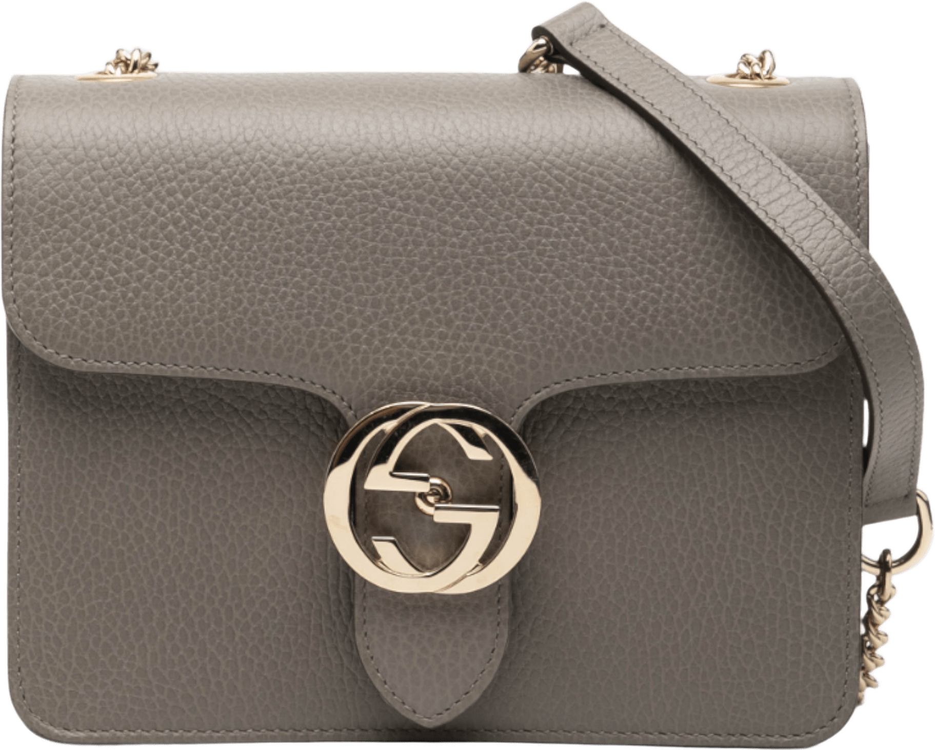 Gucci Small Dollar Calfskin Interlocking G Crossbody, från Luxclusif, i färgen gray.