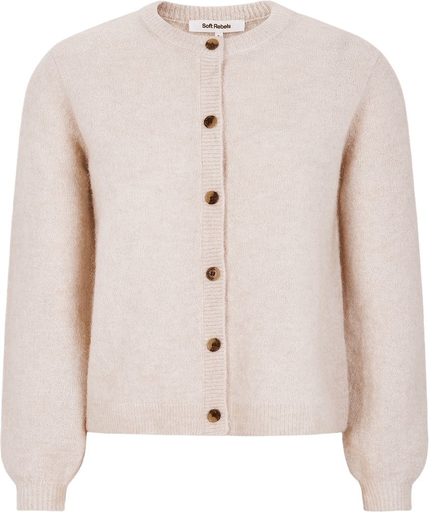 Srallison O-neck Cardigan Knit - Hushed Violet Melange