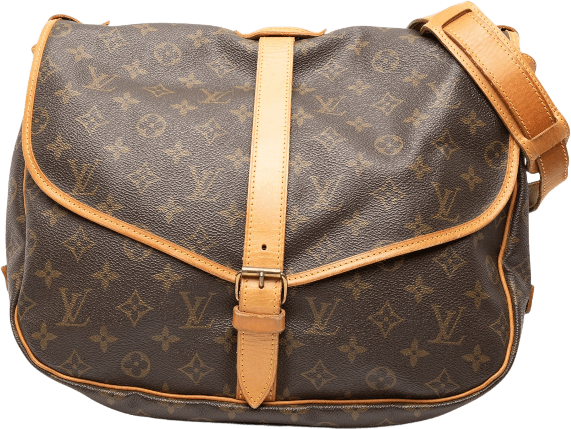 Louis Vuitton Monogram Saumur 35, från Luxclusif, i färgen brown.
