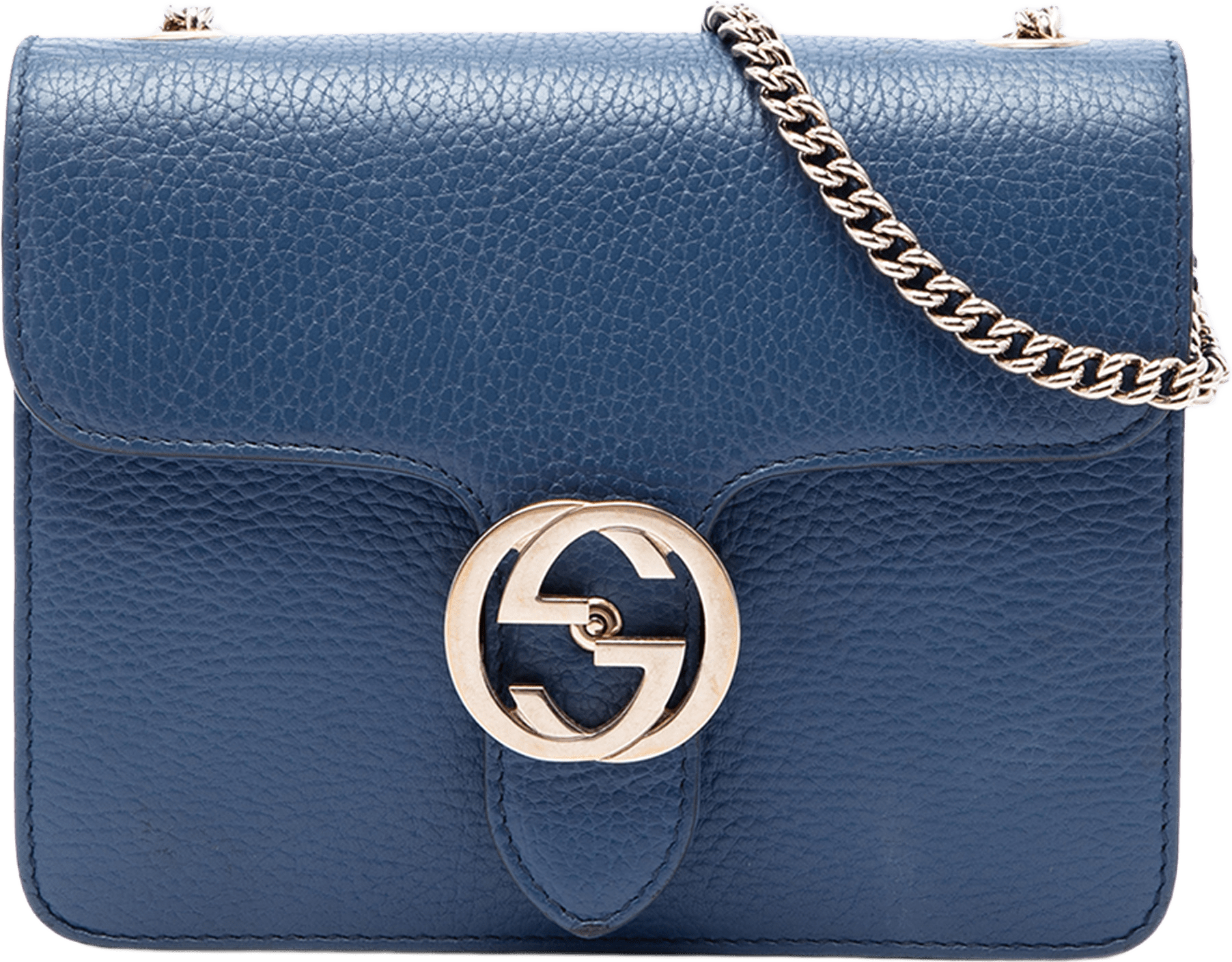 Gucci Small Dollar Calfskin Interlocking G Crossbody, från Luxclusif, i färgen blå.