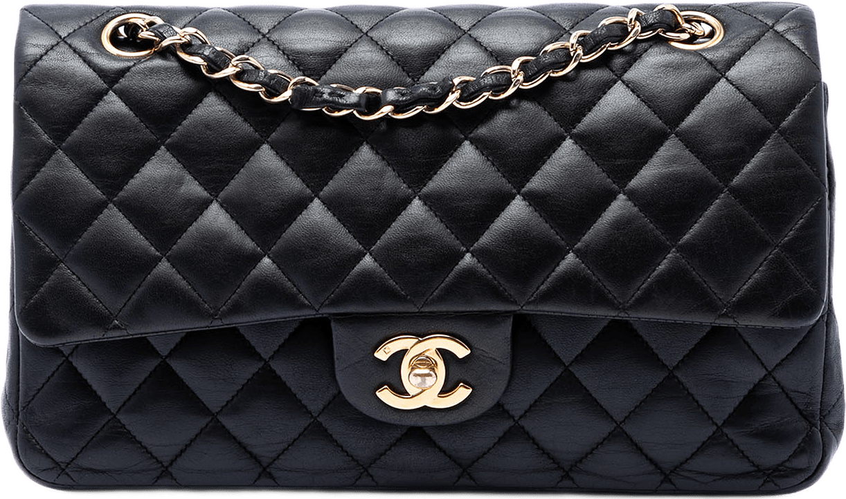Chanel Medium Classic Lambskin Double Flap, från Luxclusif, i färgen svart.