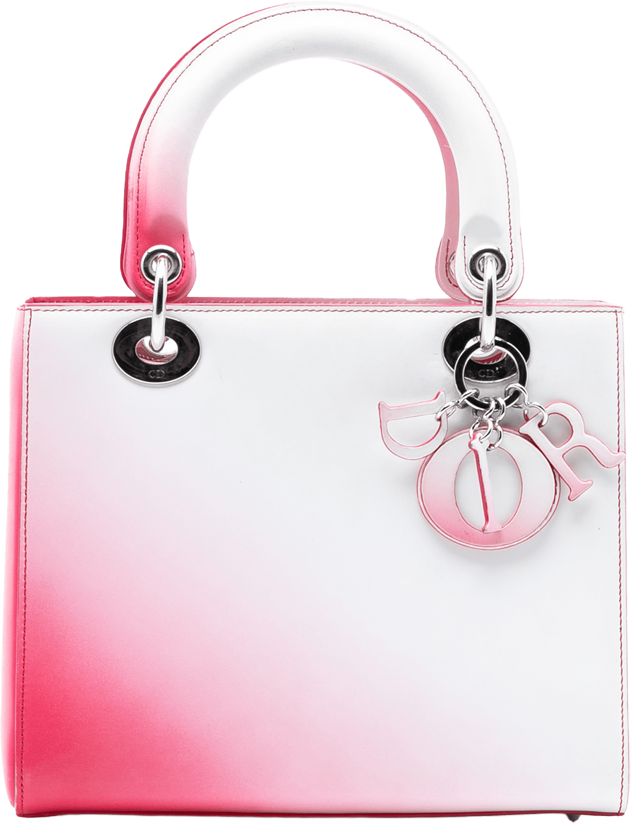 Dior Medium Ombre Calfskin Lady Dior, från Luxclusif, i färgen white.