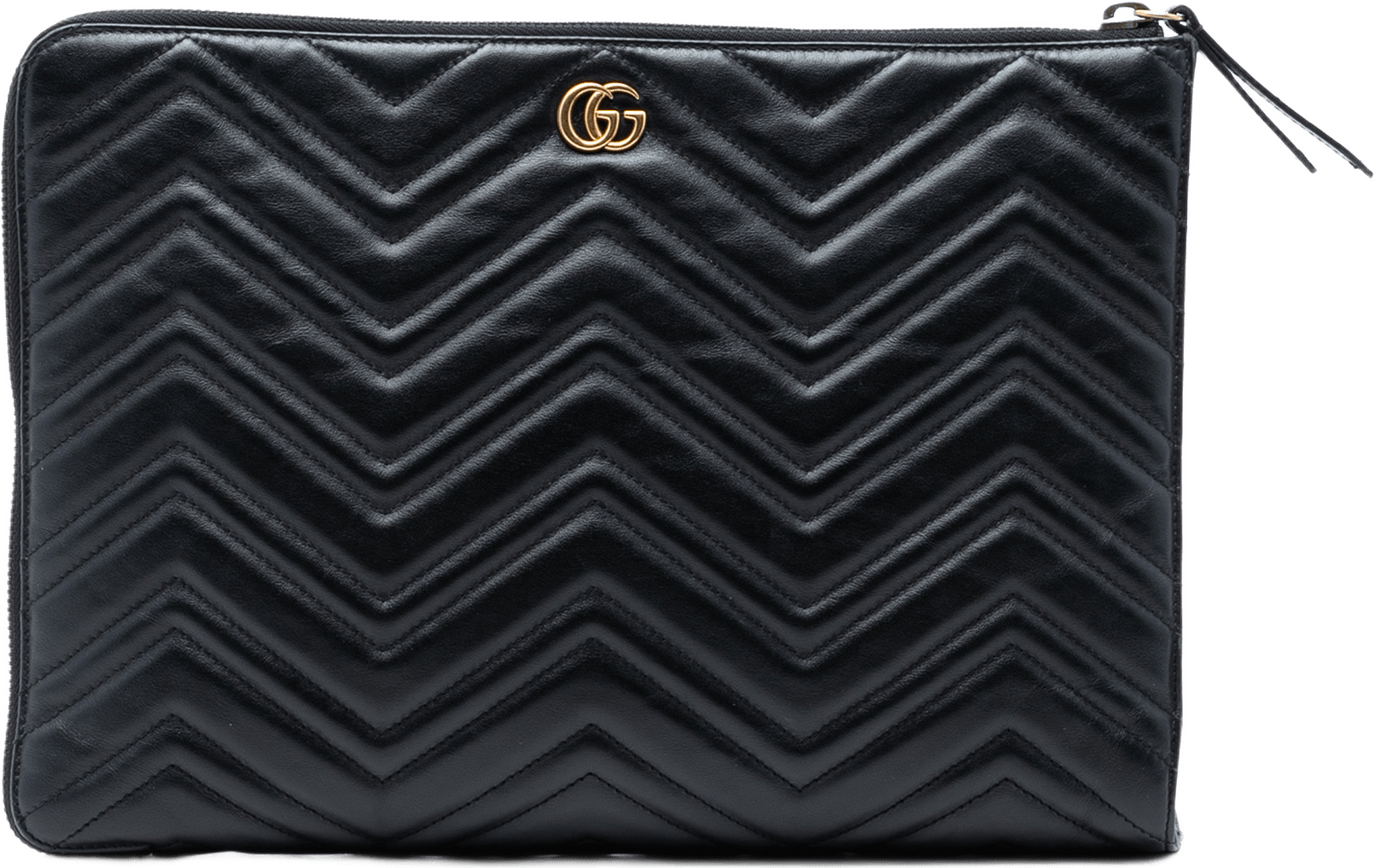 Gucci Gg Marmont Matelasse Leather Portfolio Clutch, från Luxclusif, i färgen black.
