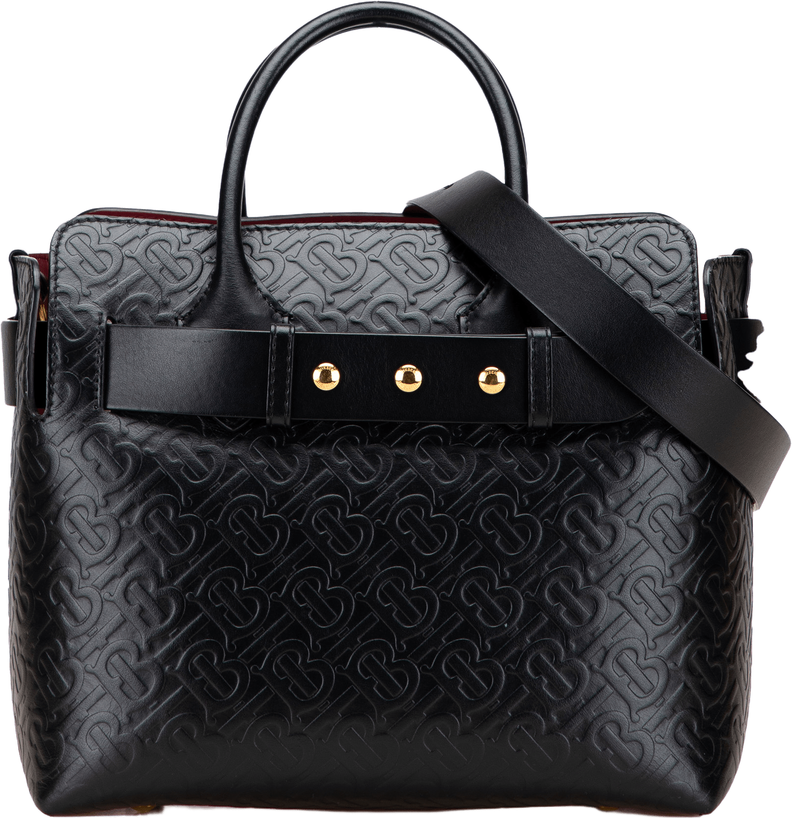 Burberry Small Tb Monogram Embossed Leather Belt Bag, från Luxclusif, i färgen black.