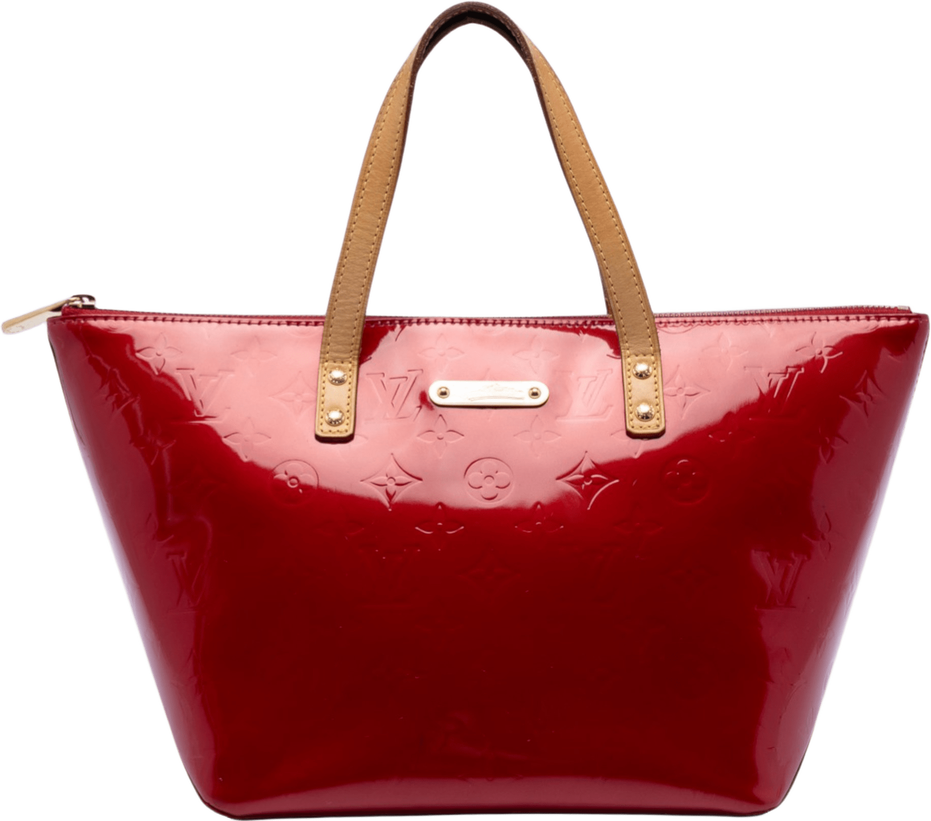 Louis Vuitton Monogram Vernis Bellevue Pm, från Luxclusif, i färgen red.