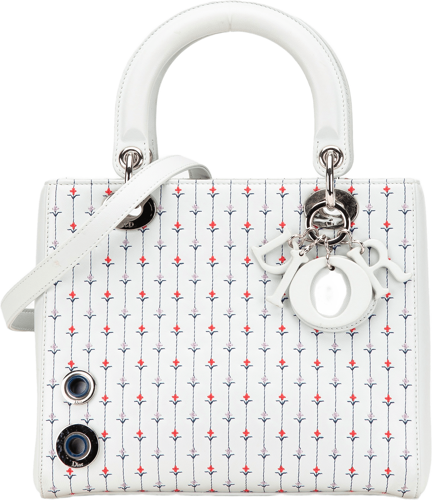 Dior Medium Calfskin Embroidered Flower Lady Dior