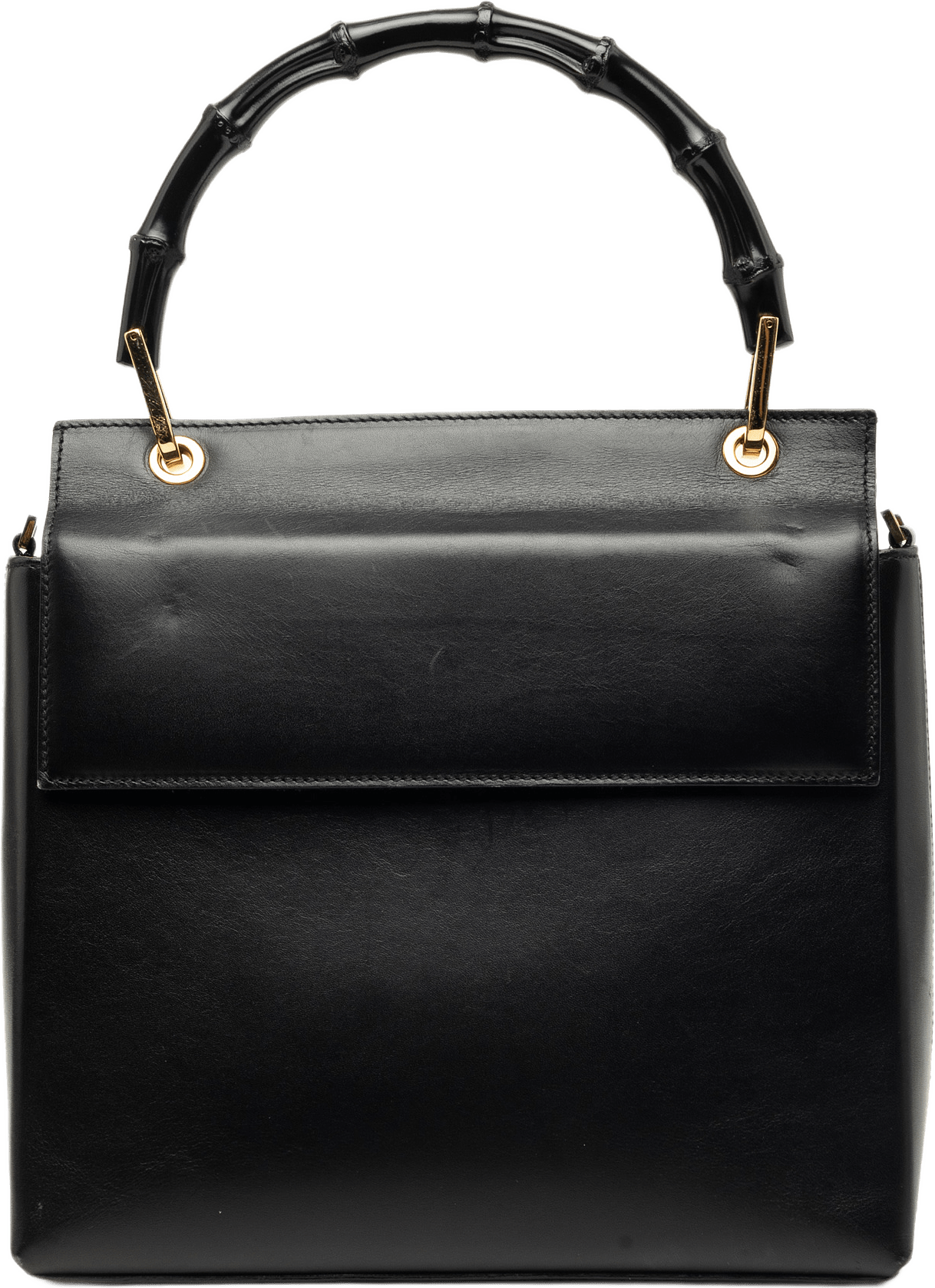 Gucci Calfskin Bamboo Satchel, från Luxclusif, i färgen svart.