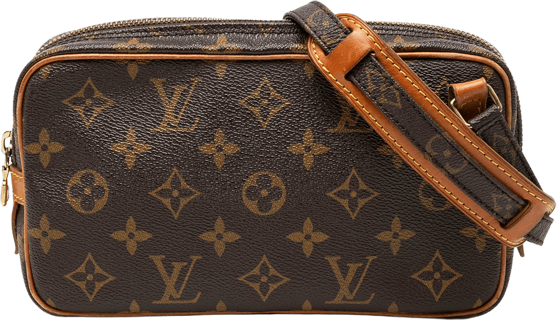 Louis Vuitton Monogram Pochette Marly Bandouliere, från Luxclusif, i färgen brown.