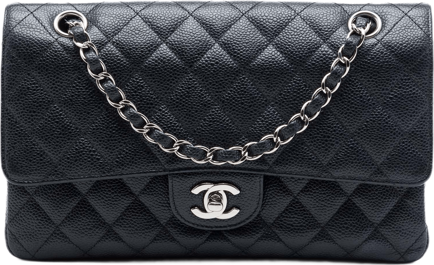 Chanel Medium Classic Caviar Double Flap, från Luxclusif, i färgen svart.