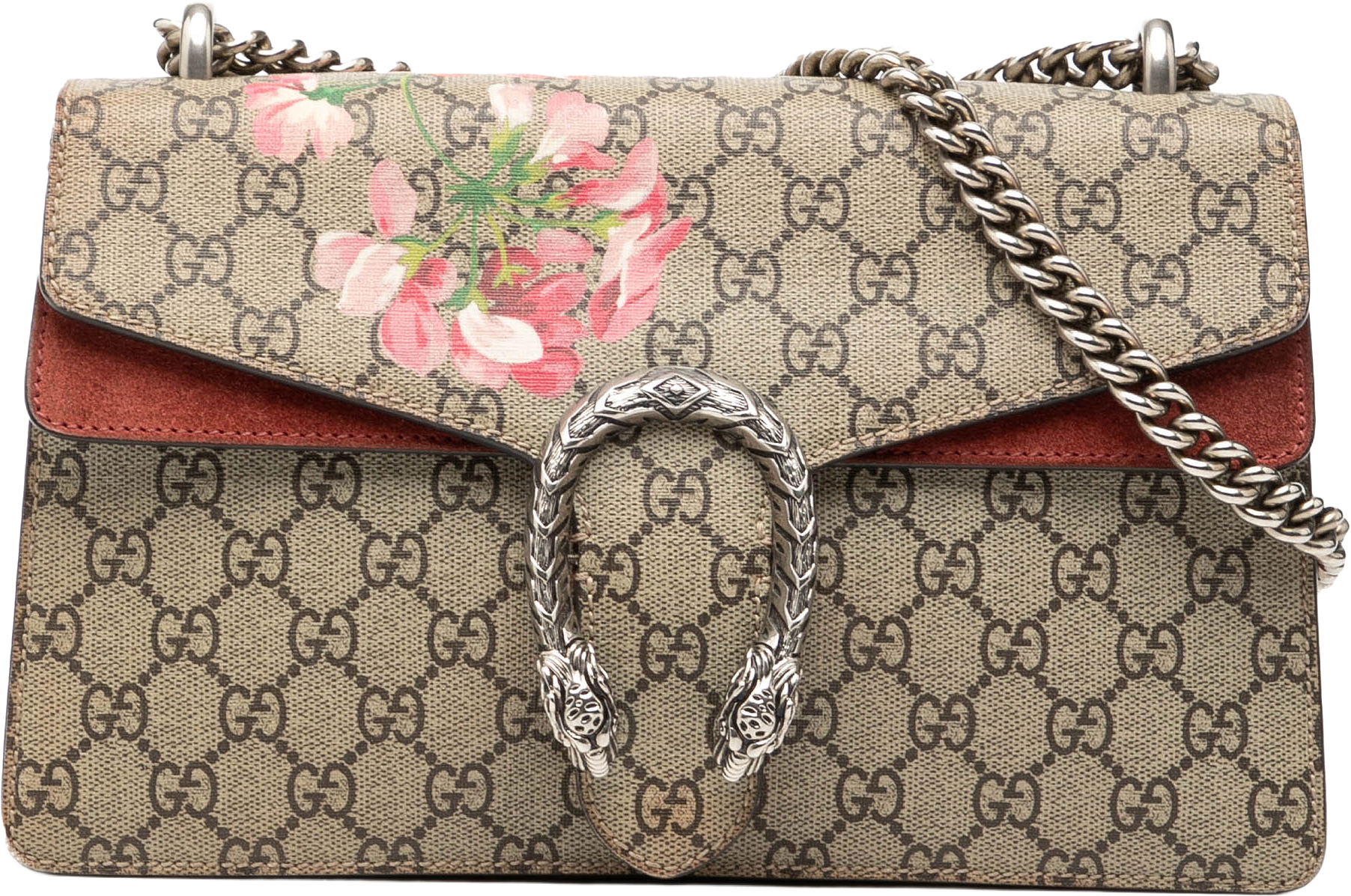 Gucci Small Gg Supreme Blooms Dionysus Shoulder Bag, från Luxclusif, i färgen beige.