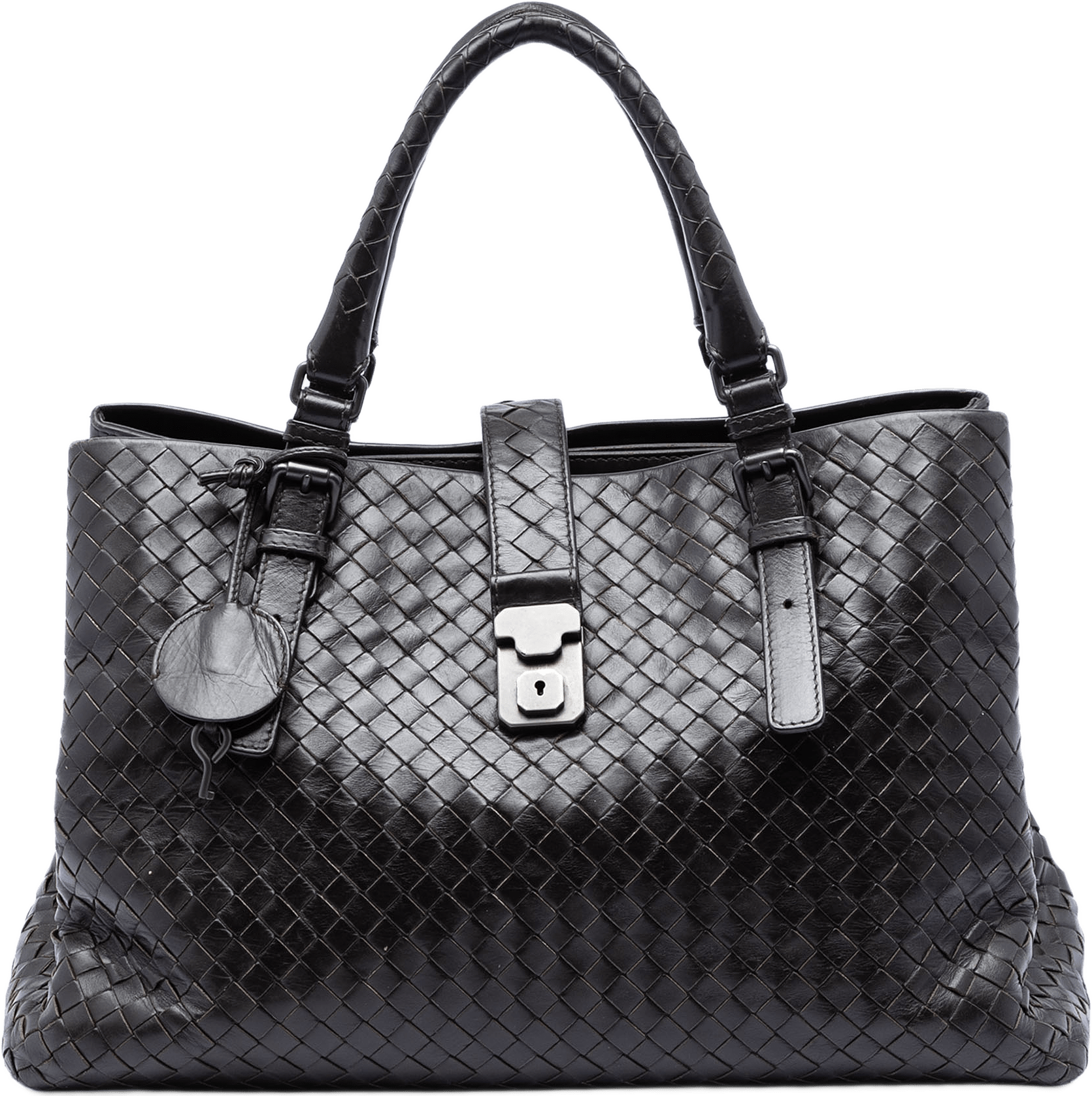 Bottega Veneta Medium Nappa Intrecciato Roma Tote, från Luxclusif, i färgen dark brown.