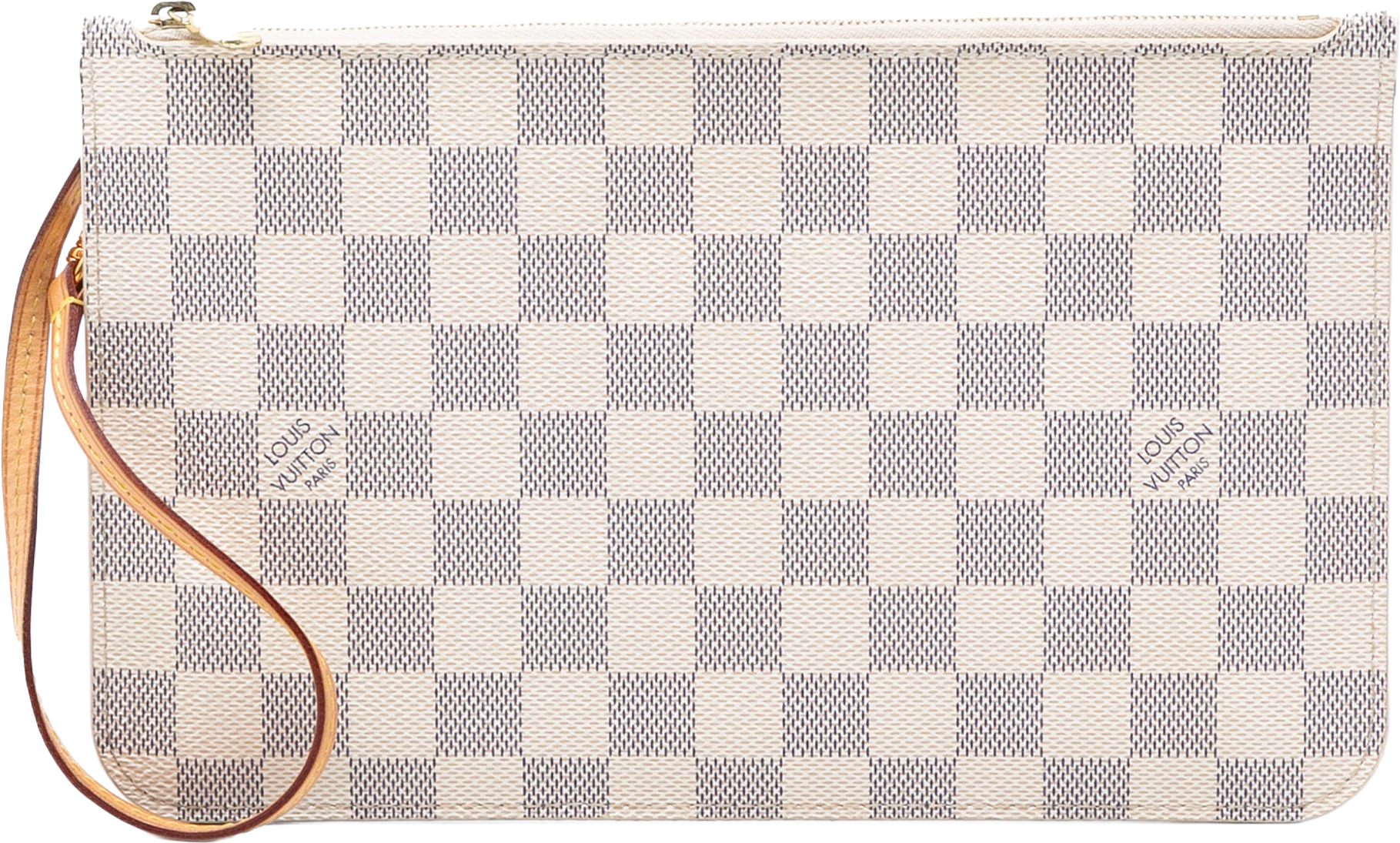 Louis Vuitton Damier Azur Neverfull Mm Pouch, från Luxclusif, i färgen white.