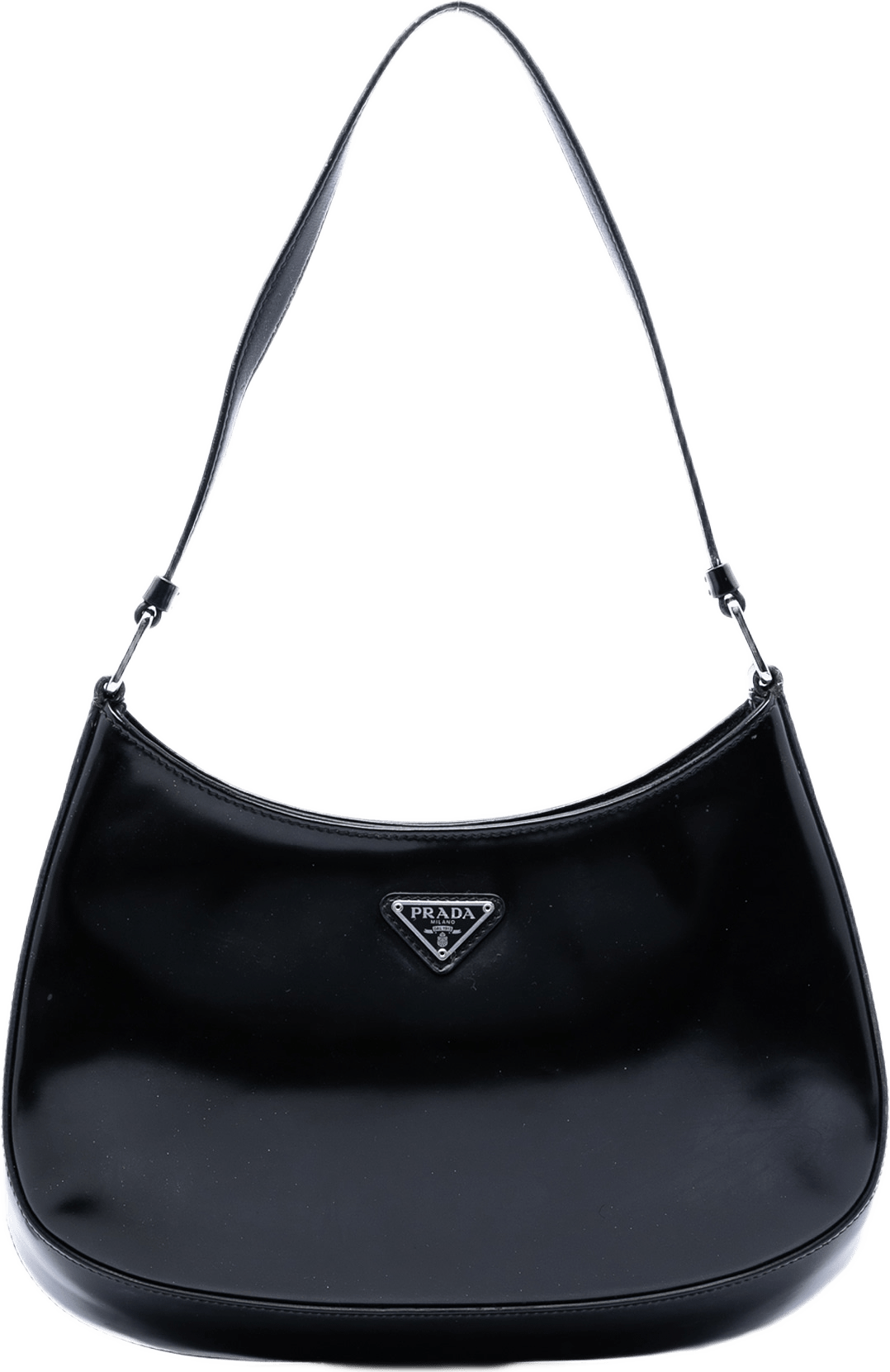 Prada Spazzolato Leather Cleo Shoulder Bag, från Luxclusif, i färgen black.