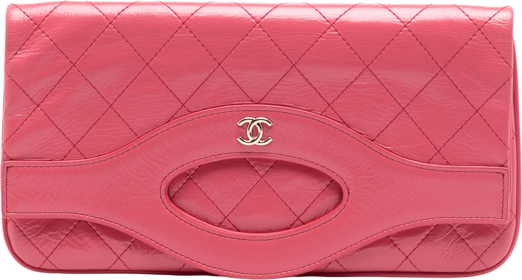 Chanel Crumpled Calfskin 31 Clutch, från Luxclusif, i färgen pink.