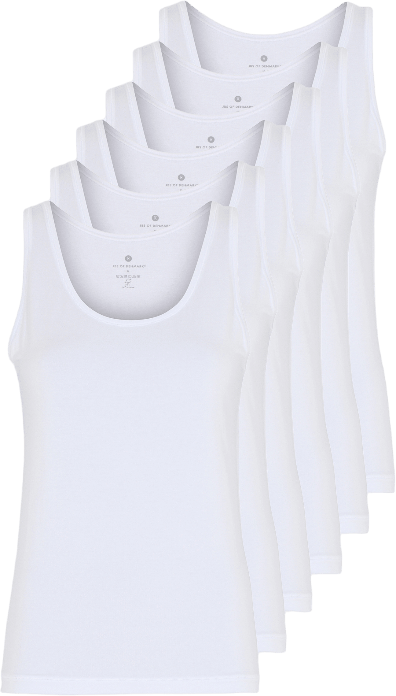 Bambu, Linne Breda Axelband, 6-pack, Vit, från JBS of Denmark, i färgen white.