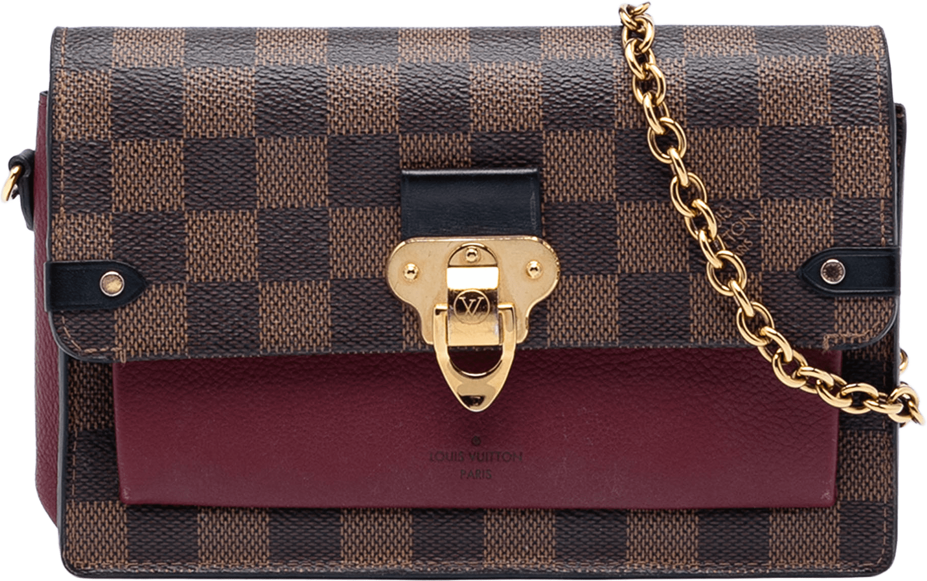 Louis Vuitton Damier Ebene Vavin Wallet On Chain, från Luxclusif, i färgen brown.