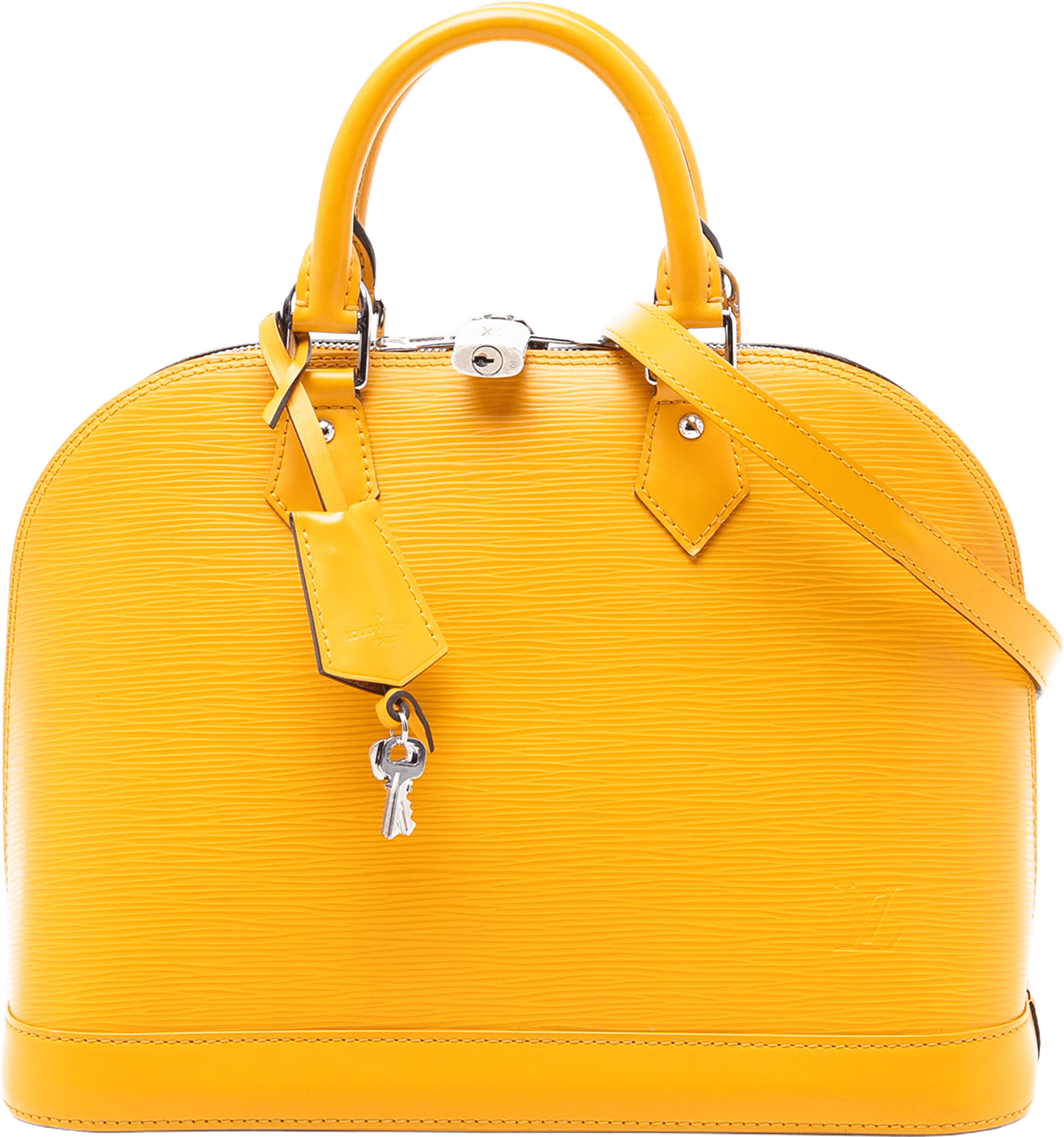 Louis Vuitton Epi Alma Pm, från Luxclusif, i färgen yellow.