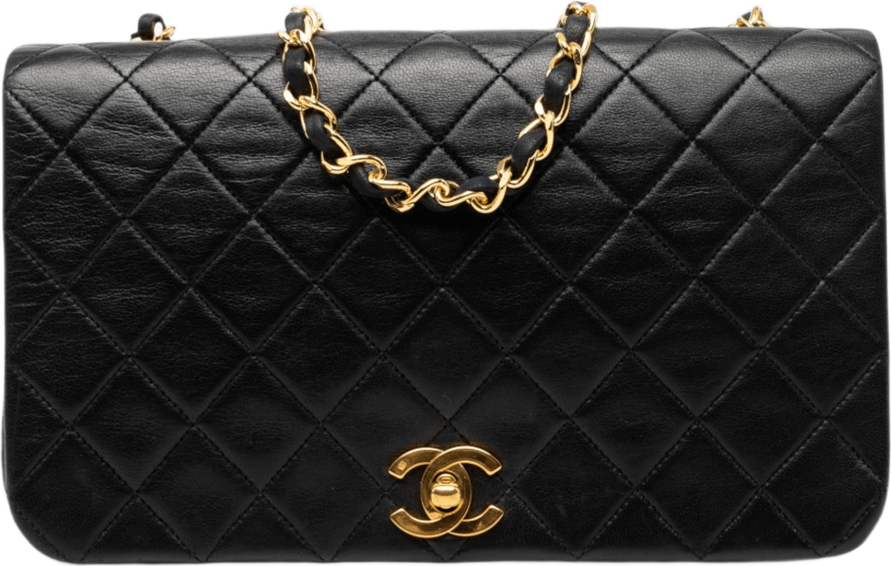 Chanel Medium Quilted Lambskin Full Flap, från Luxclusif, i färgen svart.