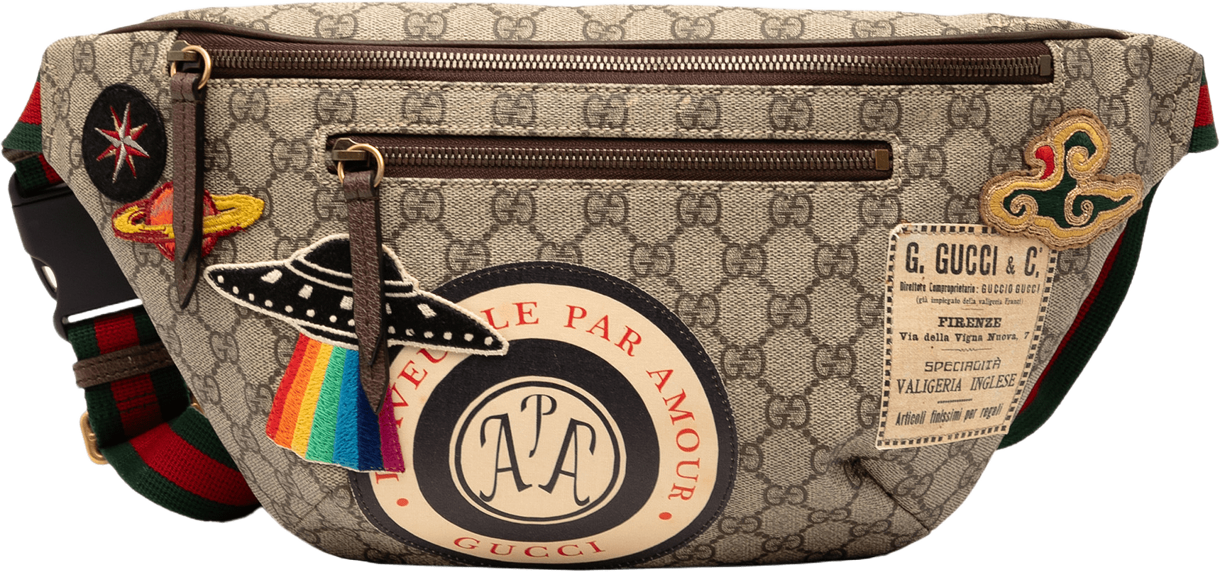 Gucci Gg Supreme Courrier Belt Bag, från Luxclusif, i färgen beige.