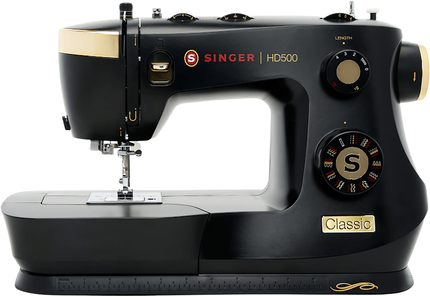 Symaskin Hd500 Classic Gold 32 Sömmar, från Singer, i färgen svart.