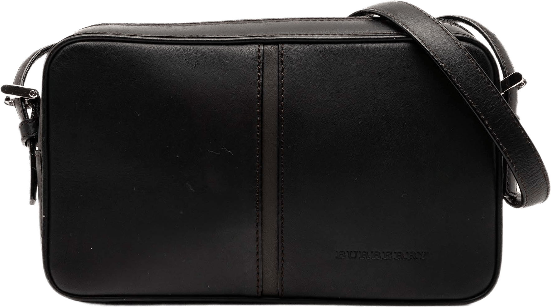Burberry Leather Crossbody, från Luxclusif, i färgen brun.