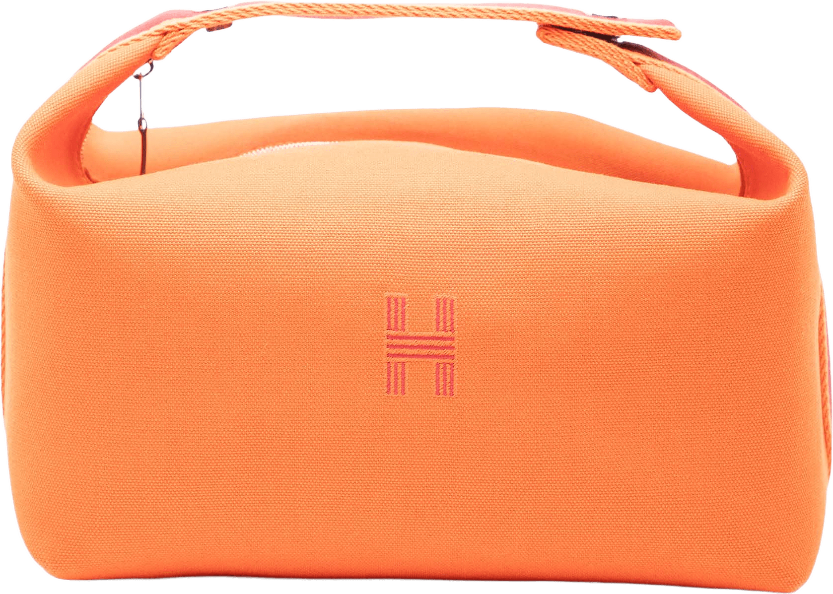 Hermès Large Toile Bride A Brac Case, från Luxclusif, i färgen orange.