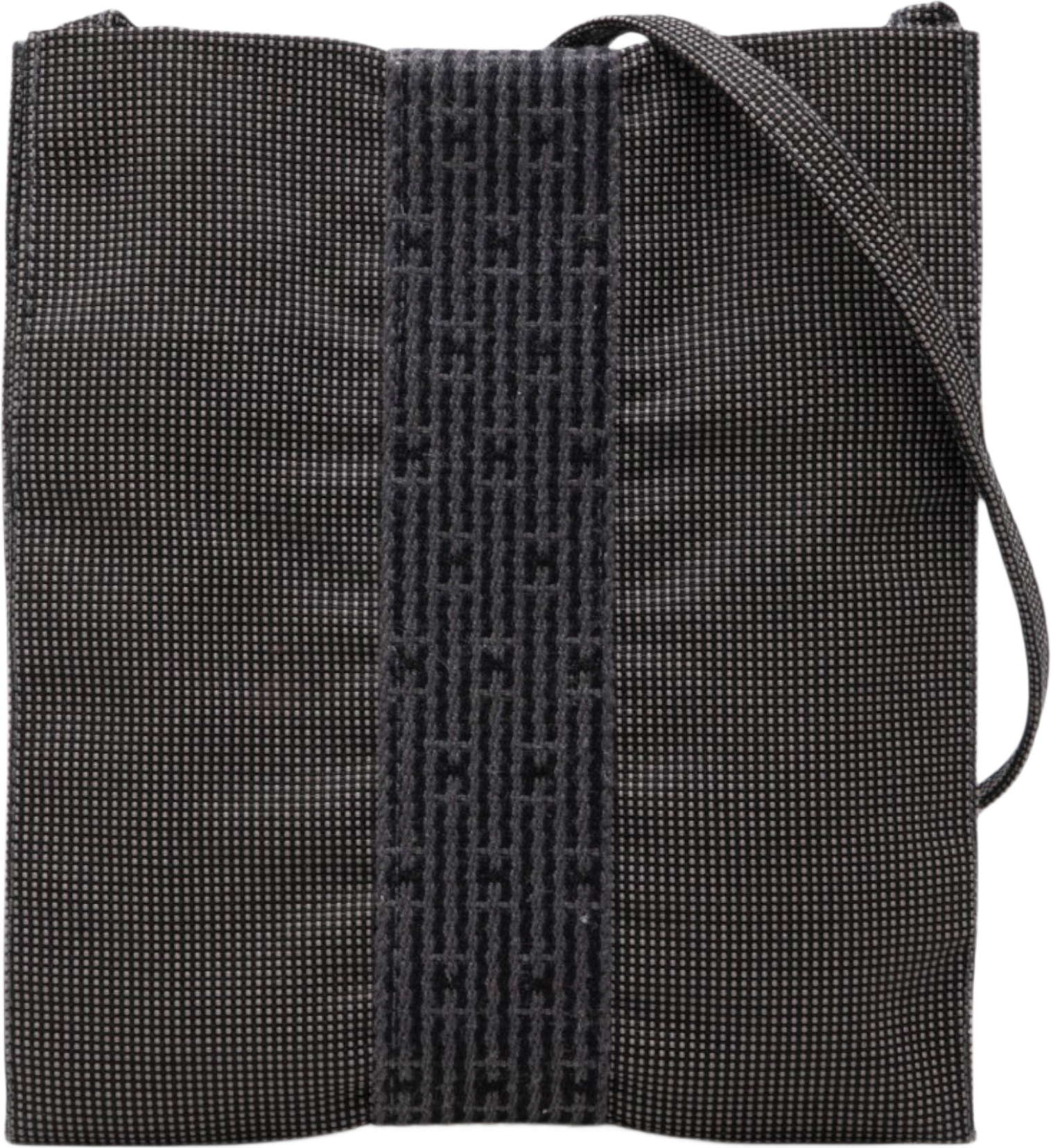 Hermès Canvas Herline Pochette, från Luxclusif, i färgen grå.