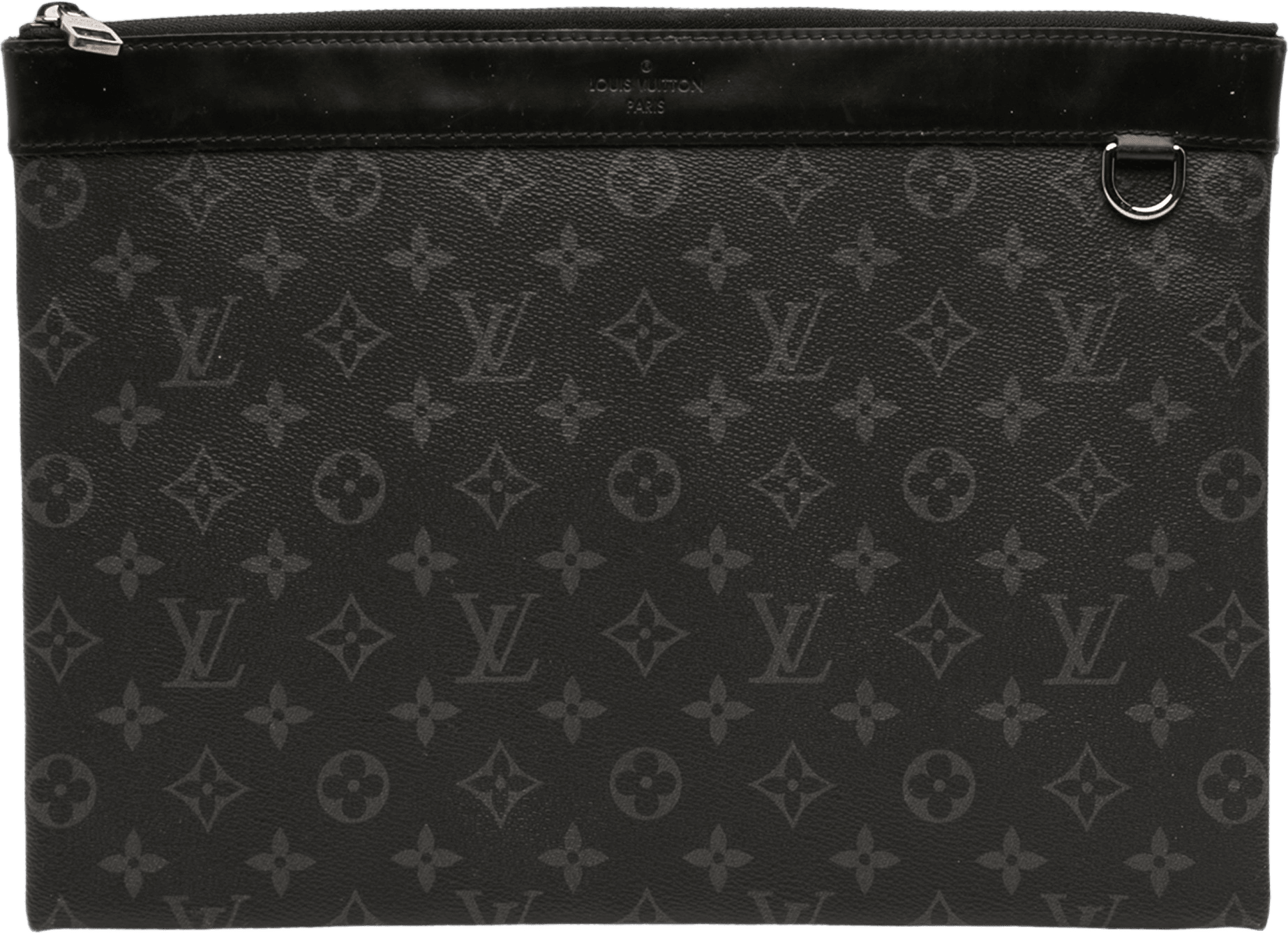 Louis Vuitton Monogram Eclipse Discovery Pochette Gm, från Luxclusif, i färgen svart.
