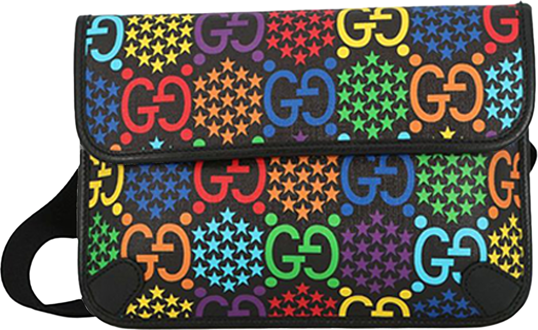 Gucci Gg Supreme Psychedelic Belt Bag, från Luxclusif, i färgen black.