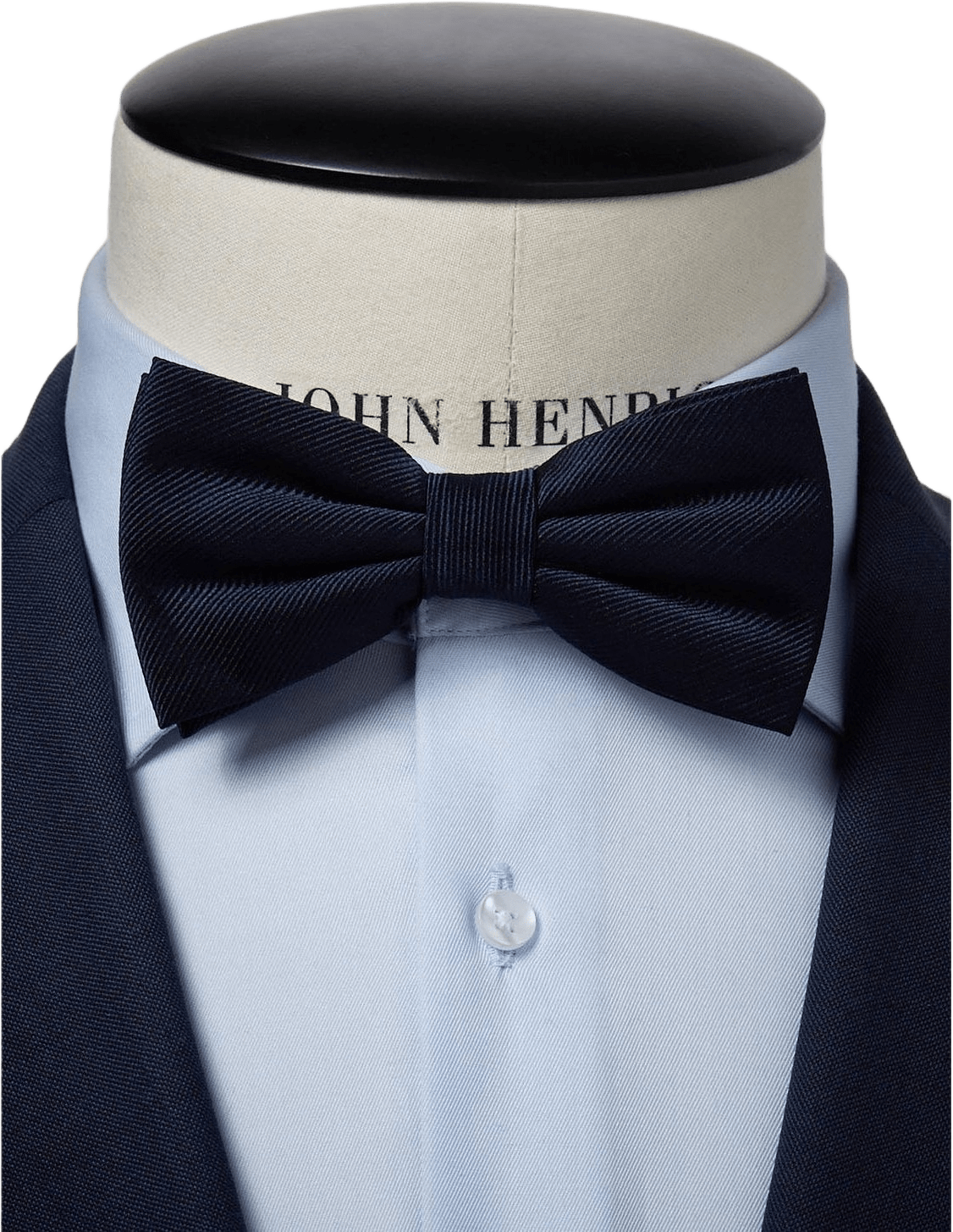 Silk Woven Rib Plain Pre Tied Bow Tie, från John Henric, i färgen dark blue.