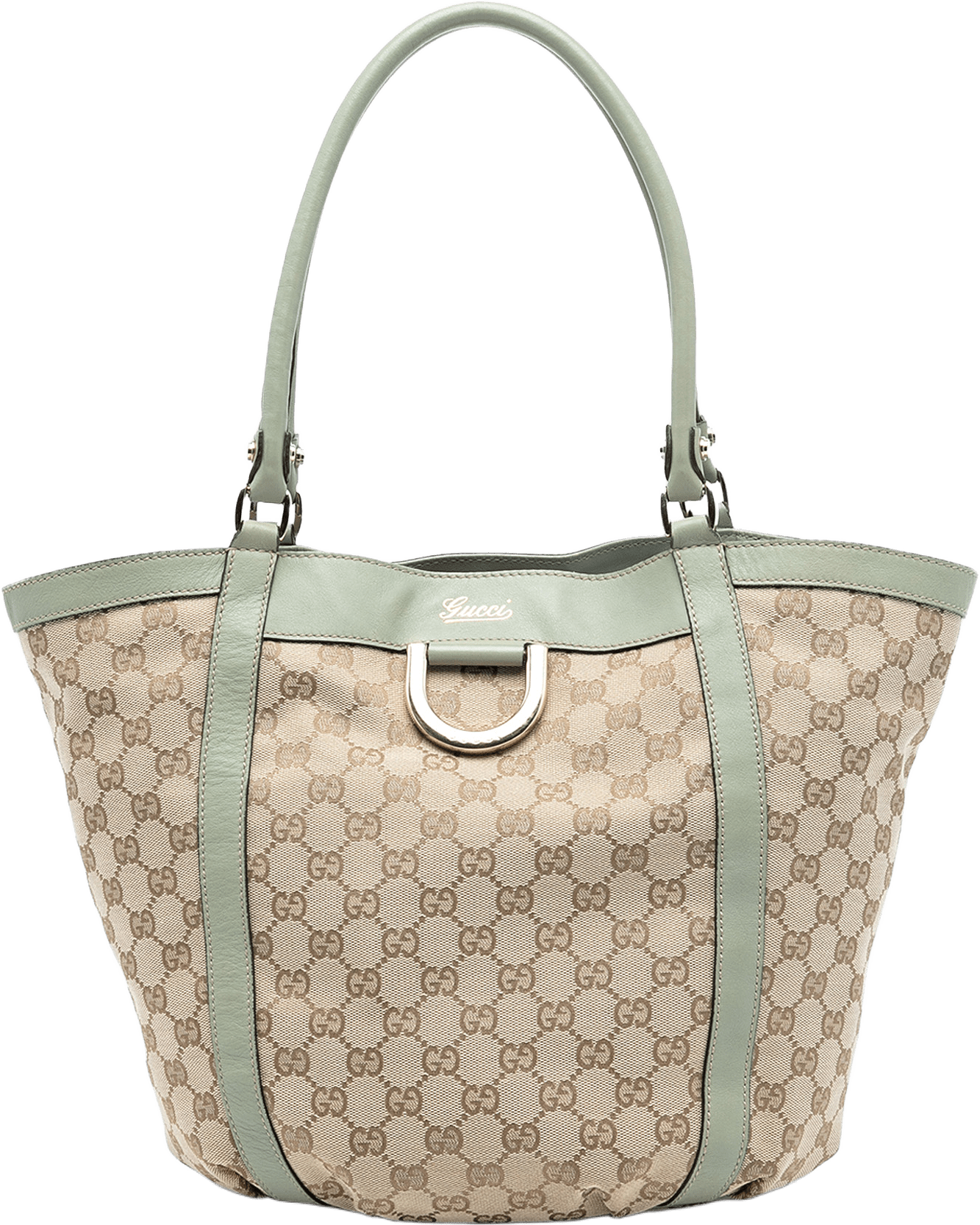 Gucci Gg Canvas Abbey D Ring Tote, från Luxclusif, i färgen beige.